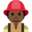 firefighter, dark skin tone